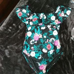 NWT Fun floral one piece bathing suit